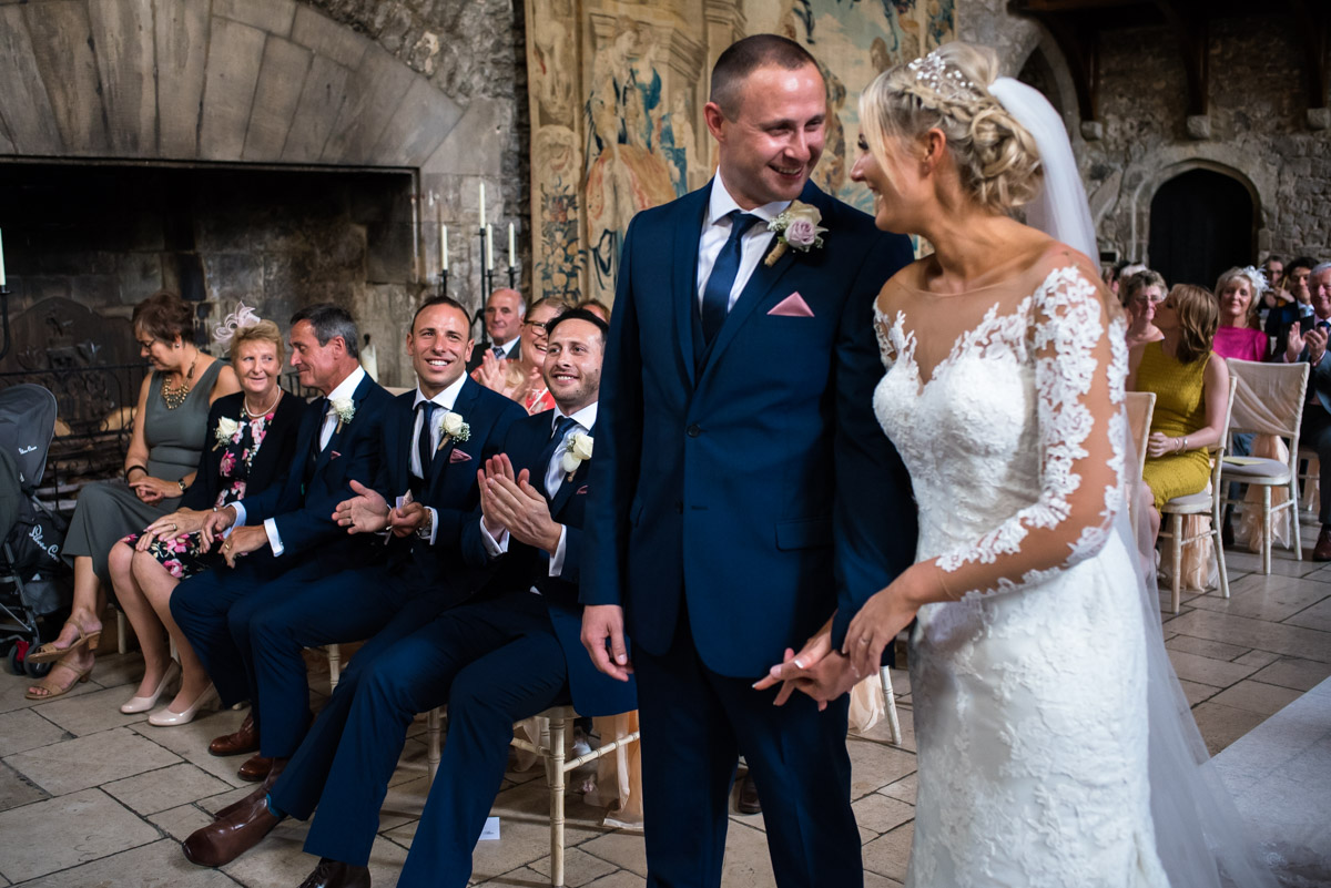 Lexy and Paul photographed during their Kent wedding at Allington Castle