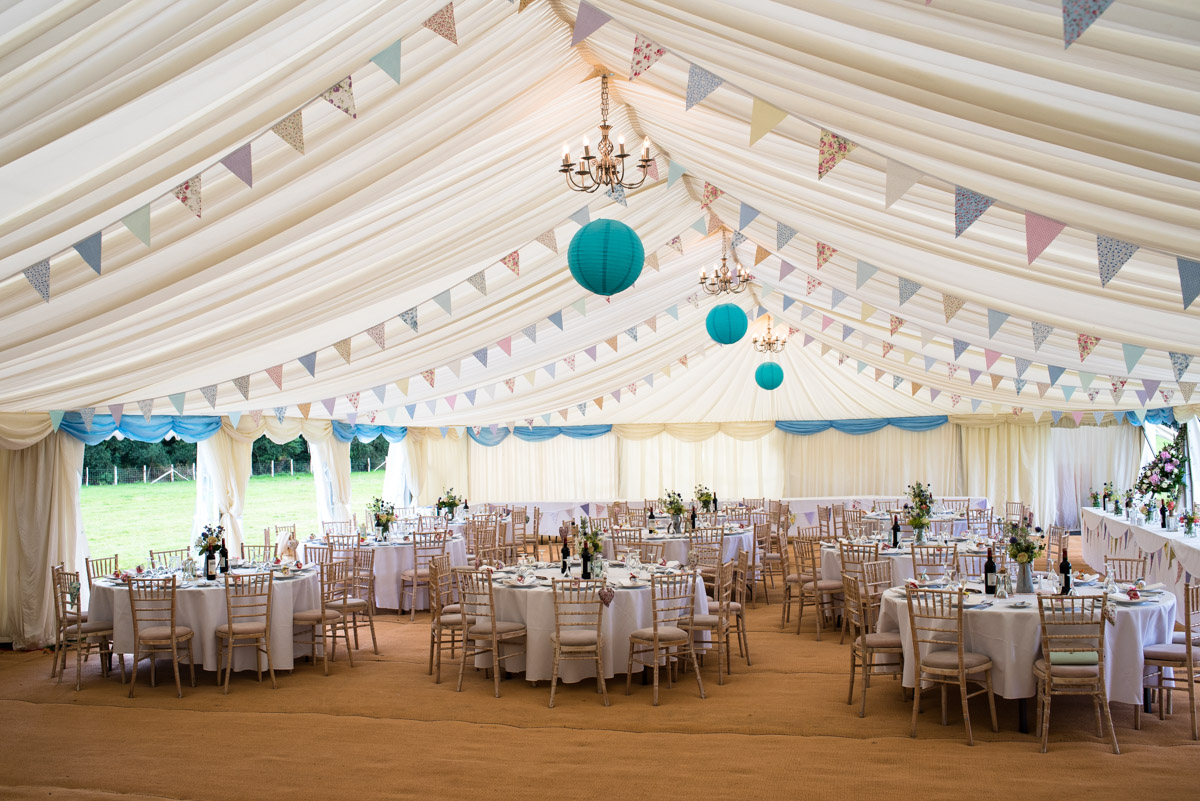 Photograph of marquee at Kif and Becky's kent wedding