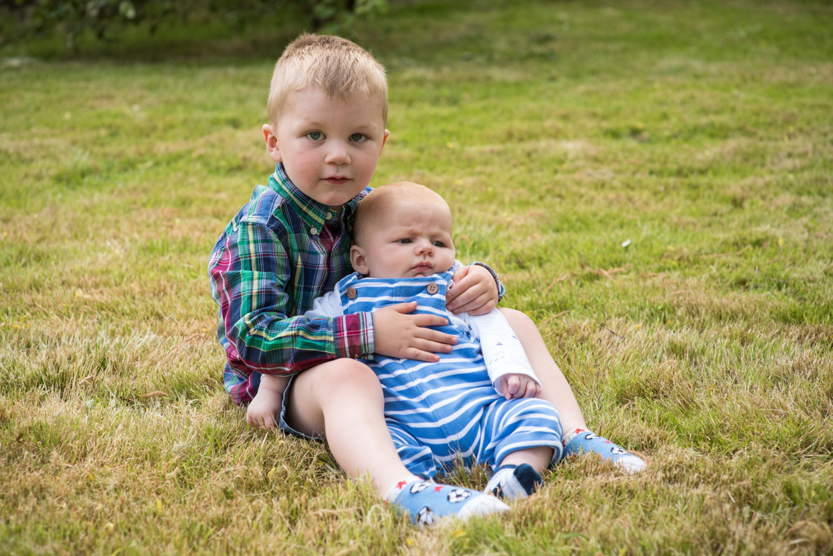 portrait of brothers in garden after Edwards Christening