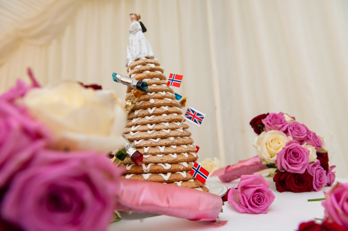 Photograph of Marianne and Sebs wedding cake
