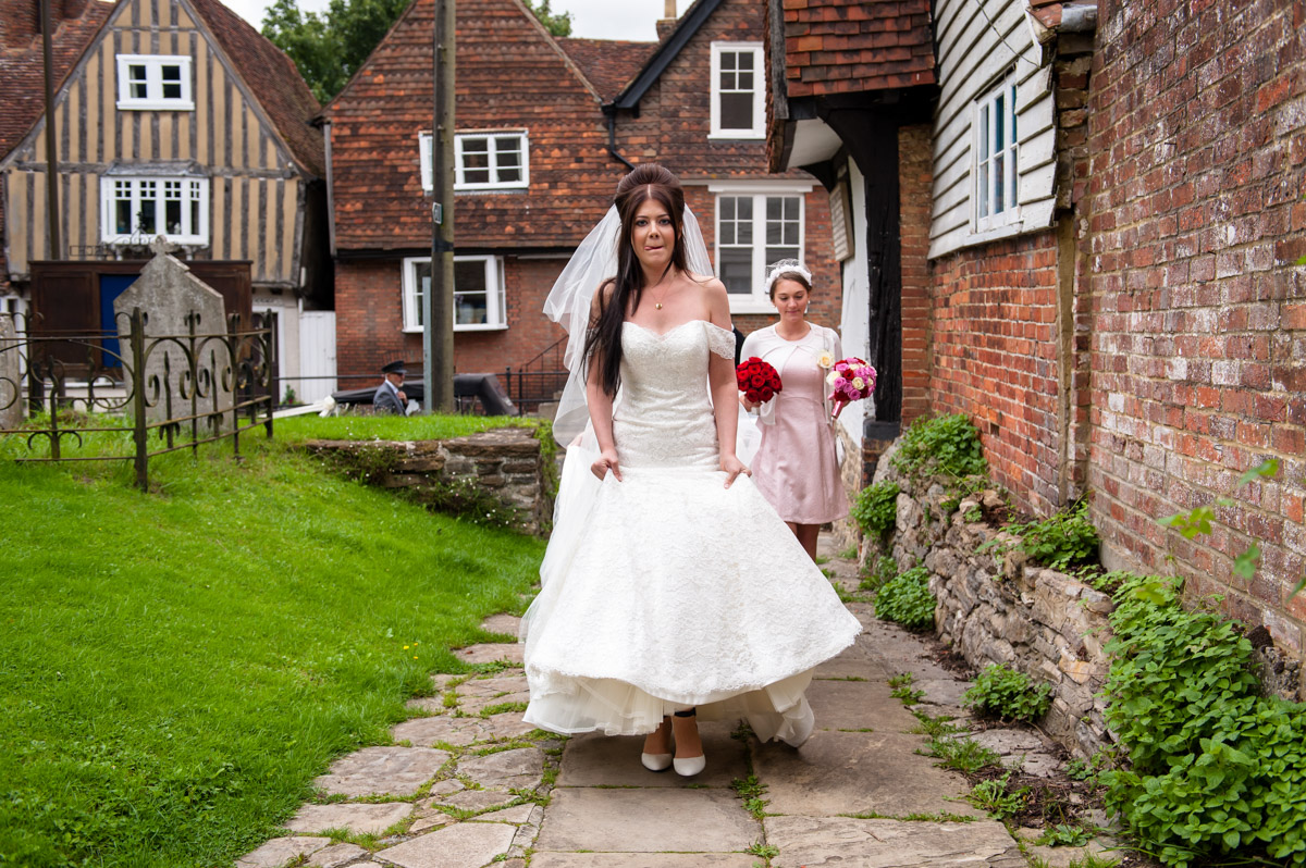 Photograph of Marianne the bride, church wedding, Kent wedding