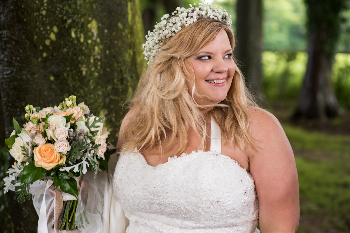 Natural bridal portrait photograph of Stevie at Crown Lodge in Kent