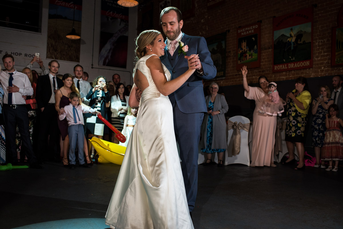 Mike and Louise are photographed doing their first dance
