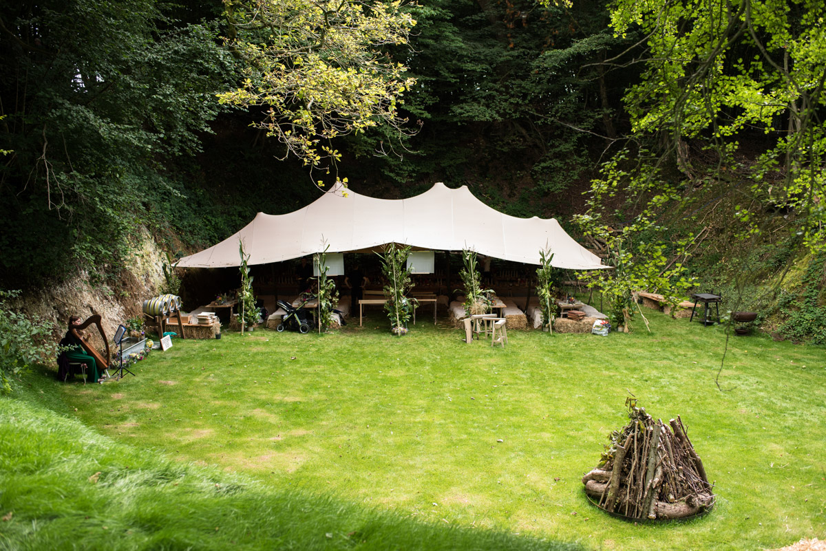 Photograph of Seb and Brogans wedding venue in the woods