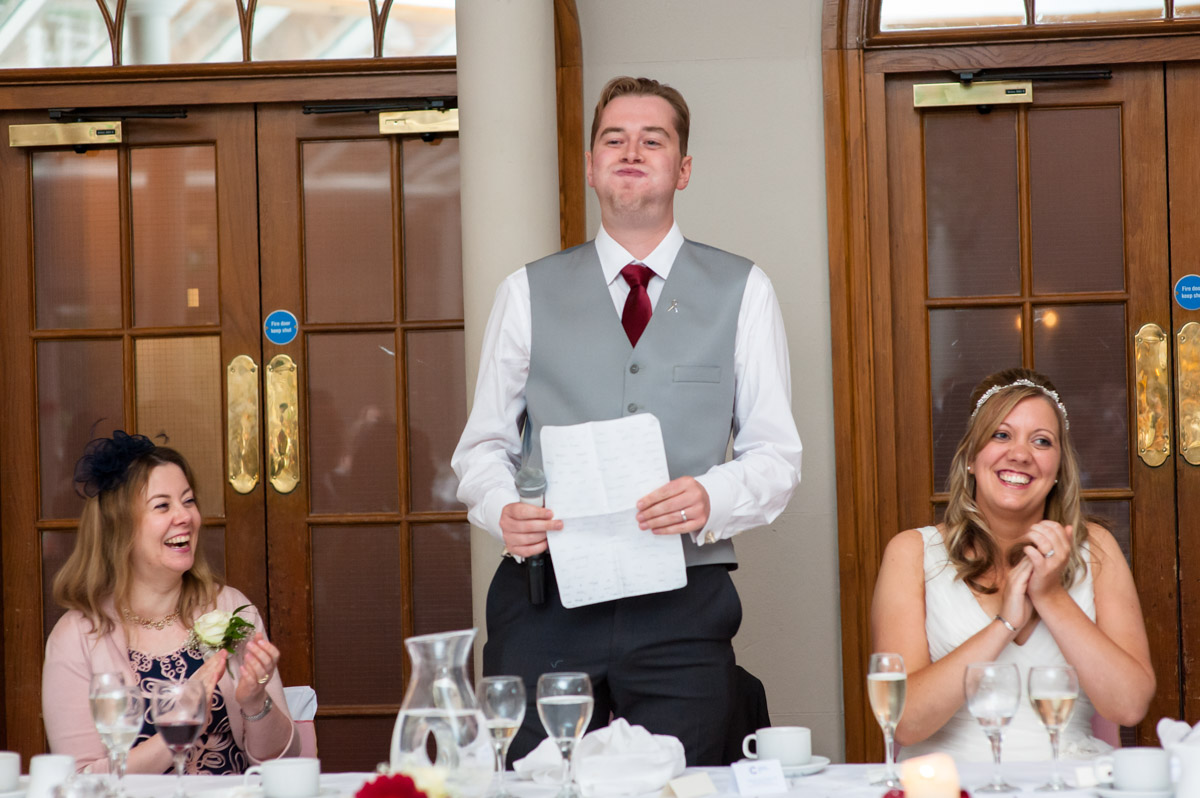 Photo of groom making his speech