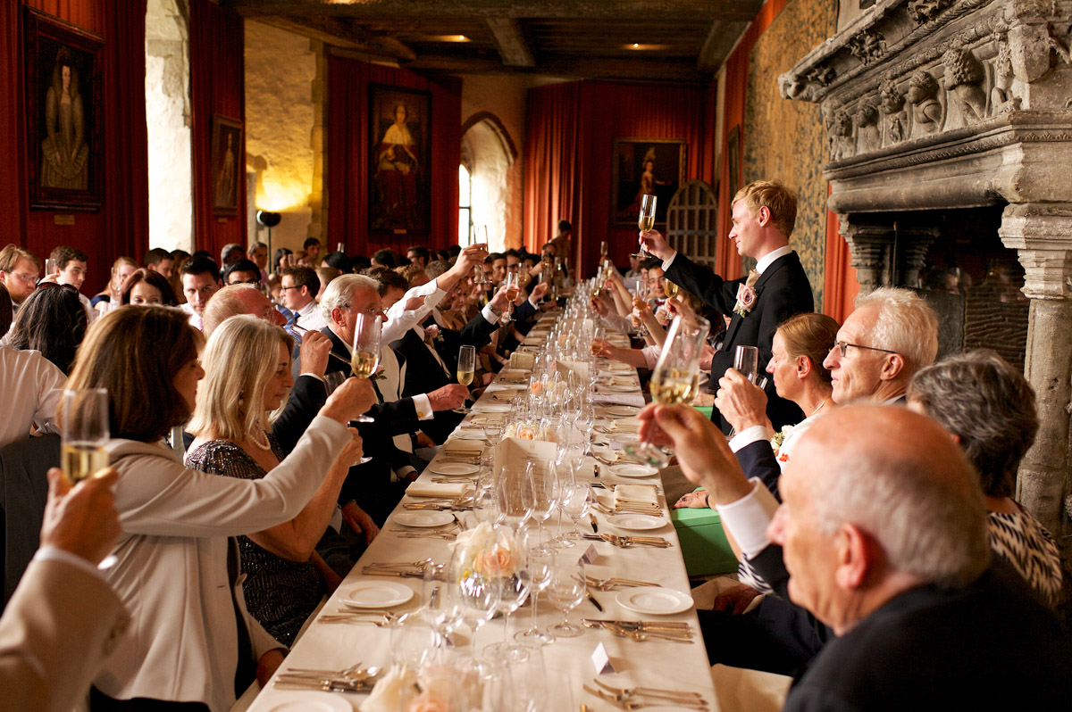 wedding toast at leeds castle after edmunds speech