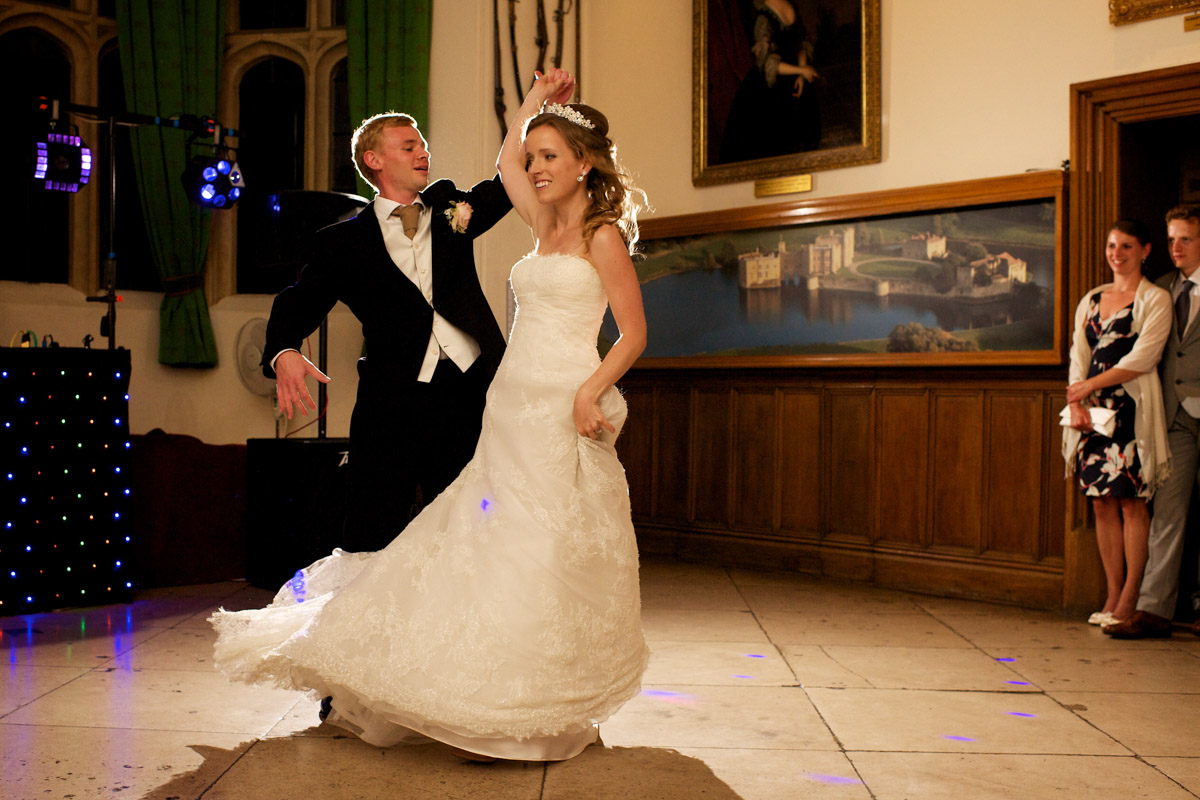 timea and edmund are photographed doing their first dance on their wedding day at leeds castle