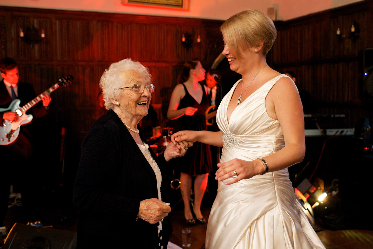 Sarah dancing with her gran at her wedding reception at Lympne castle in Kent