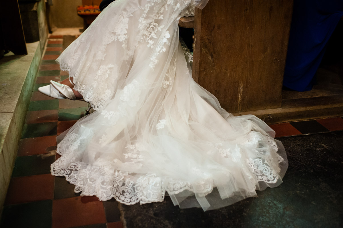 Photograph of wedding dress detail