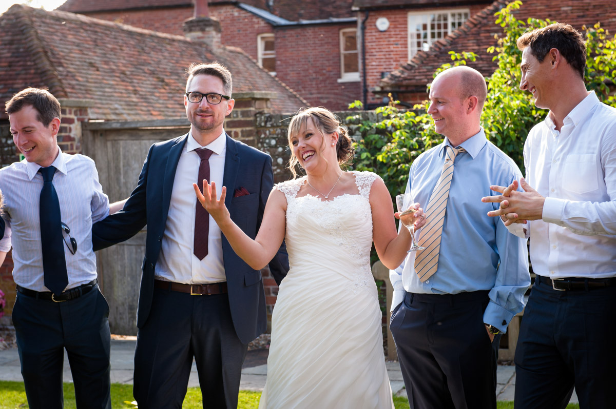 Guests are photographed at Winters Barn wedding reception