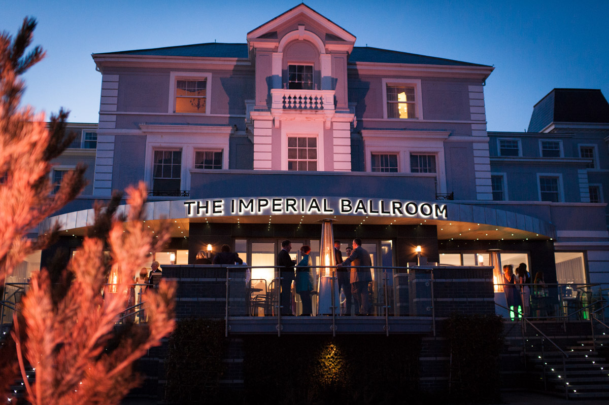 Photo of Hythe Imperial Ballroom from the seafront at dusk