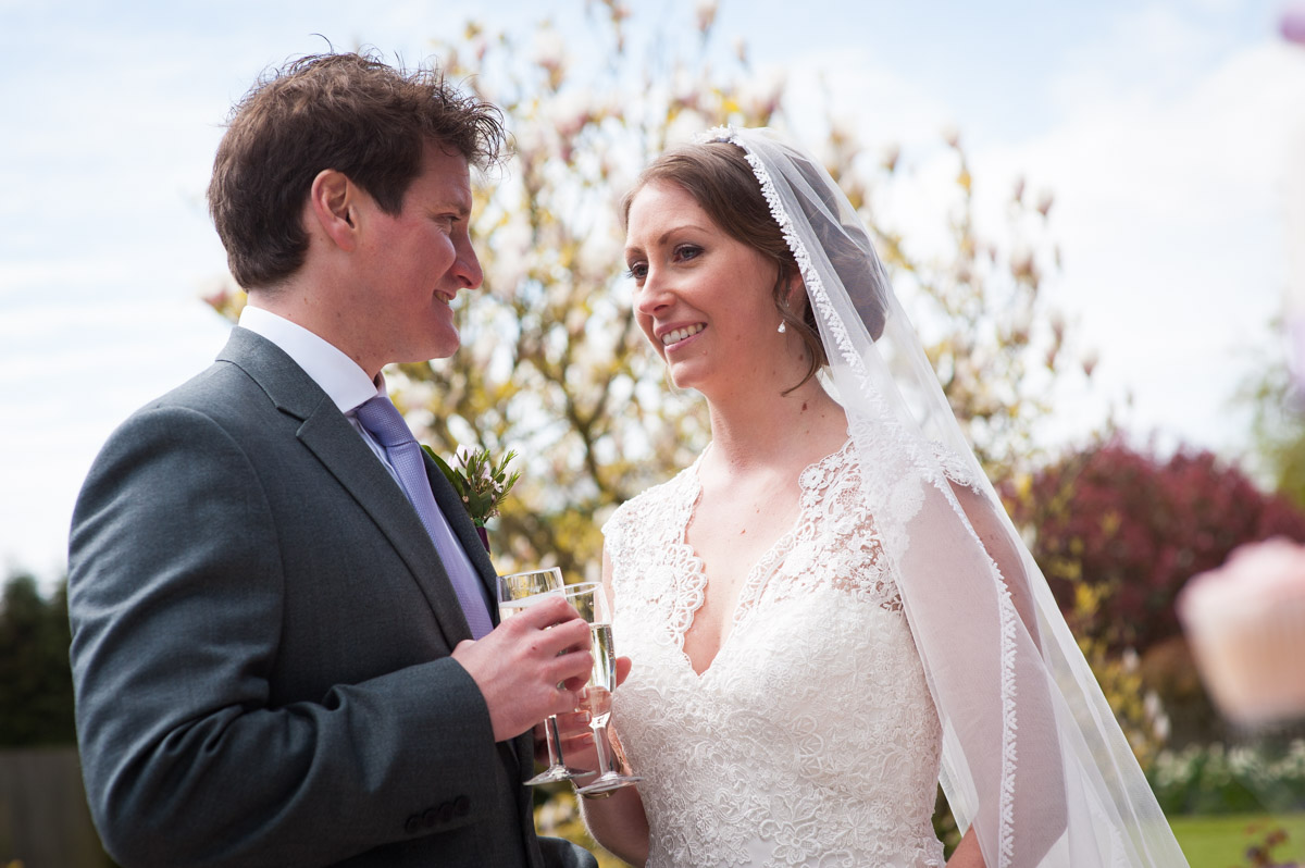Photograph of Warrick and Bronwyn in the old kent garden wedding venue
