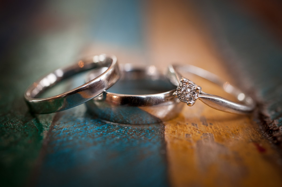 Photograph of amy and darrens wedding rings