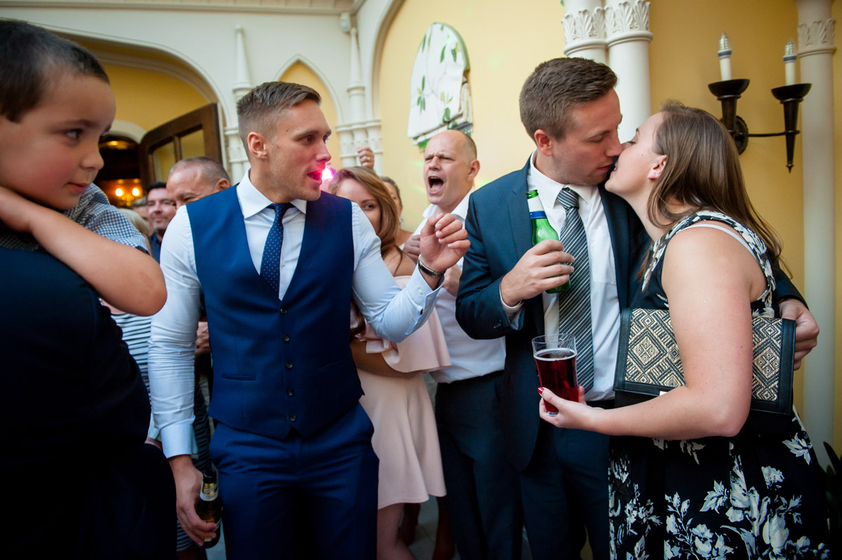 Photograph of guests at Whitstable Castle wedding reception