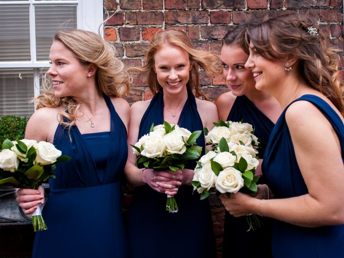 Photograph of bridesmaids at Emma and ollies Kent wedding near Canterbury