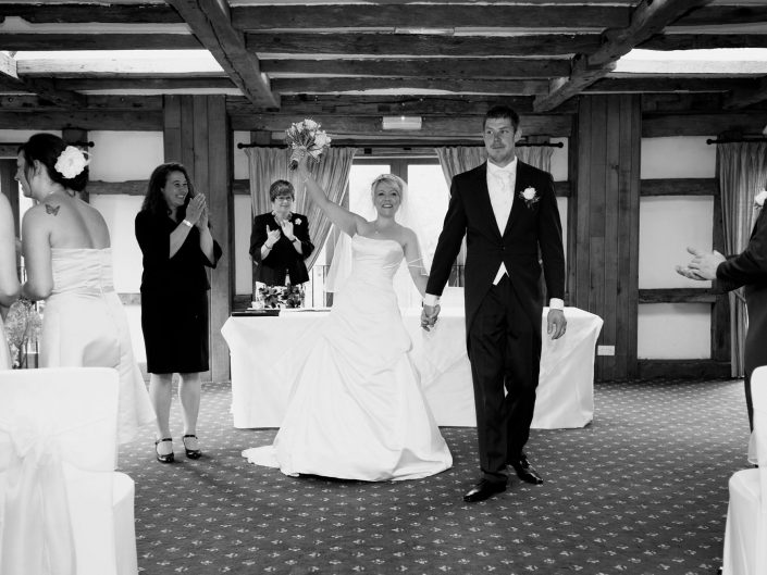 Daniel and Donna celebrate being married after their Tunbridge wells wedding at High rocks