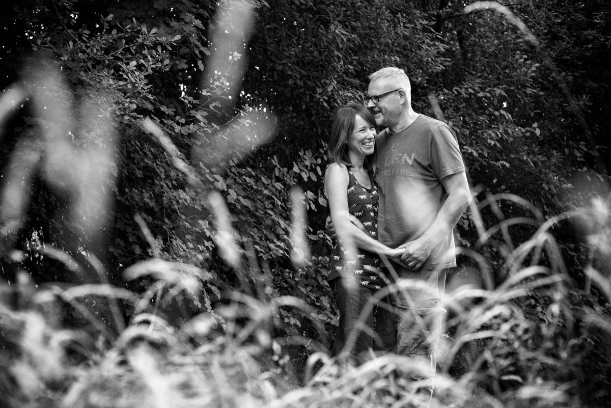 Damon and Clare photographed on their farm in kent during their pre wedding photoshoot
