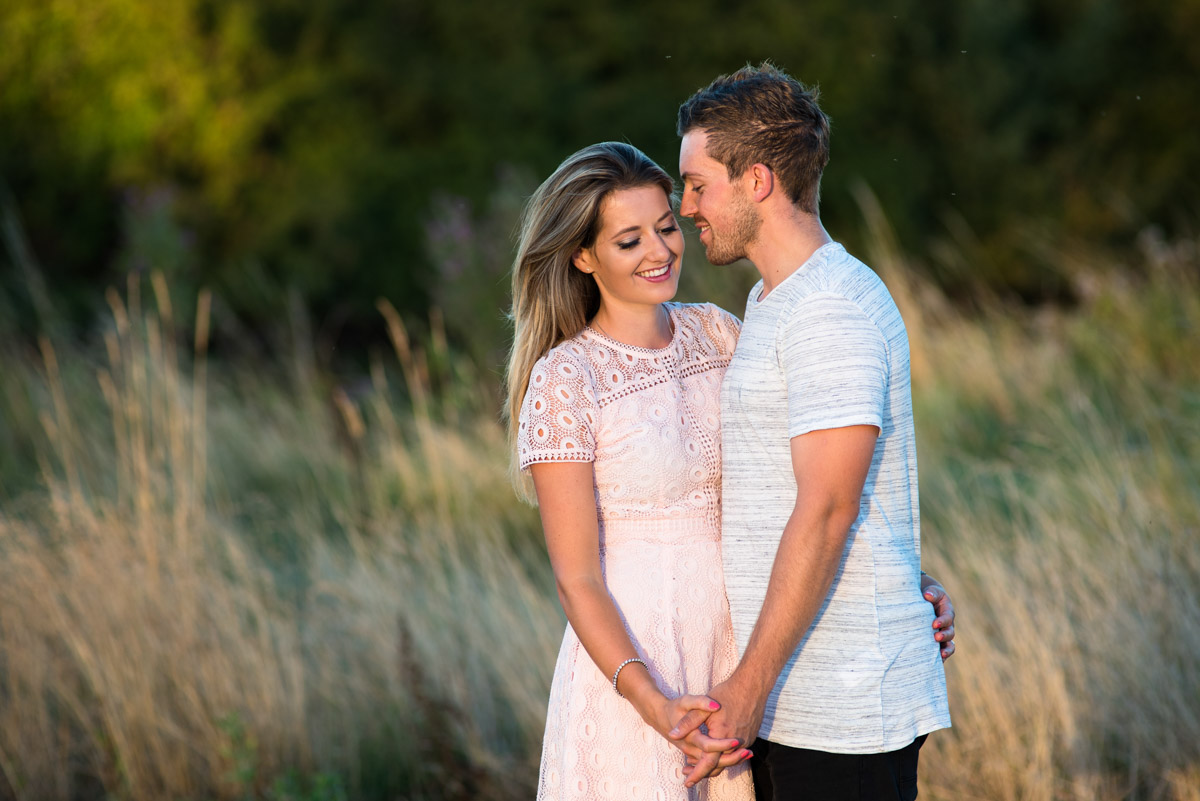 Jade and Stuart have perfect light for their Kent engagement photoshoot before their wedding day