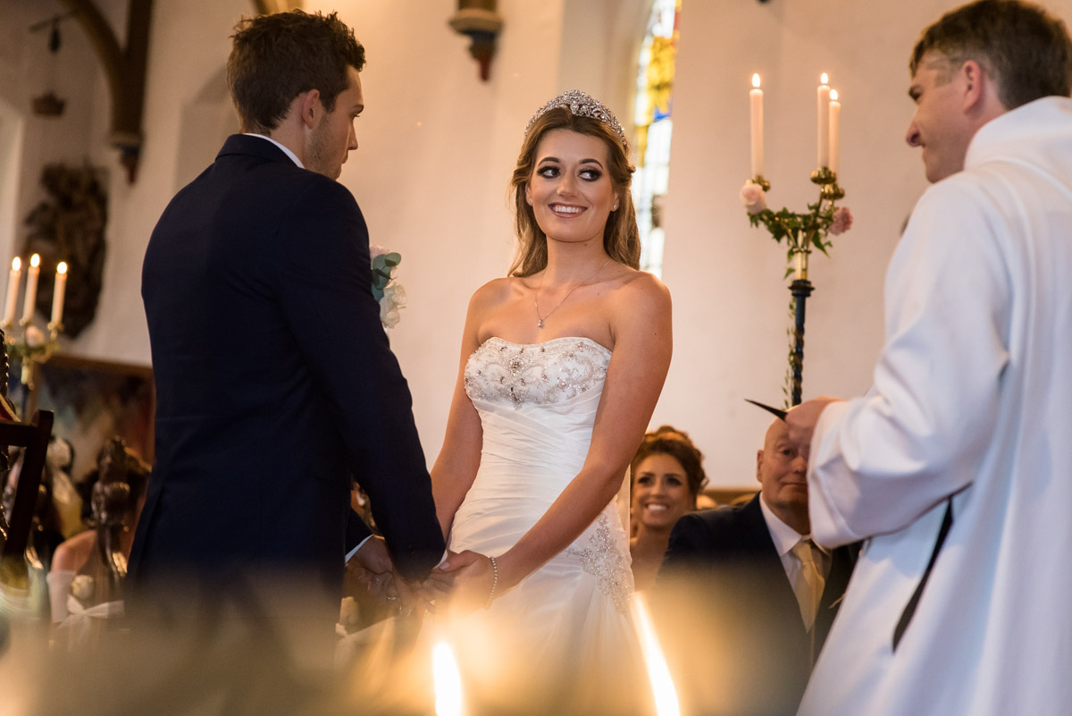 Photograph of Jade and Stuart during their Kilndown church wedding ceremony in Kent
