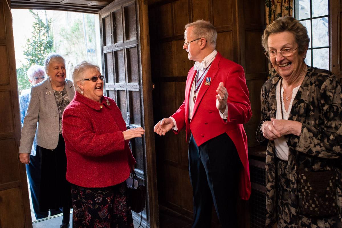 Toastmaster invites wedding guests into Lympne Castle