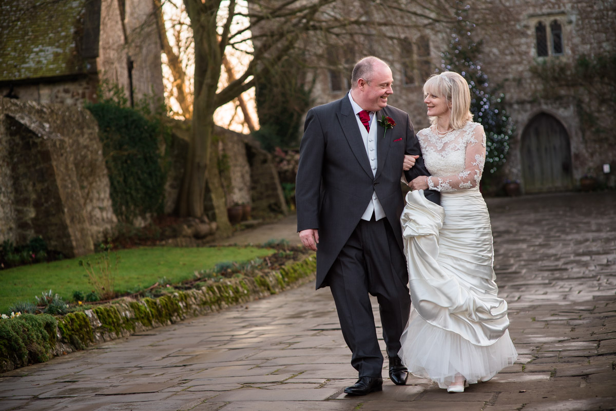 Sue and Nick photographed walking arm in arm outside Lympne castle in Kent