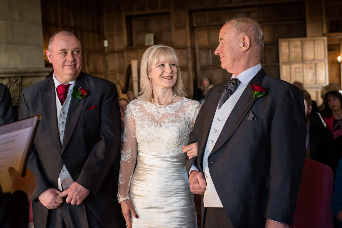 Sue is given away on her wedding to Nick at Lympne Castle in Kent
