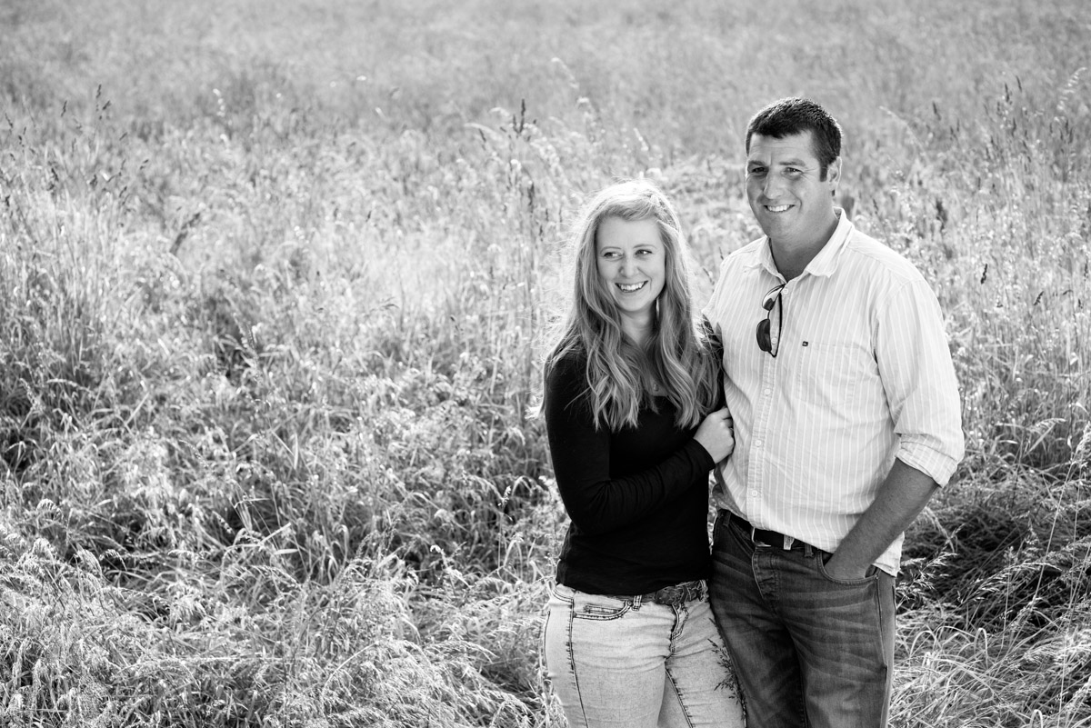 Black & white pre wedding photo of Kif and Becky