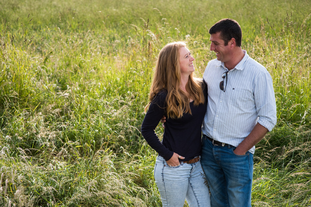 Kif and Becky photographed in the field on their farm in Kent