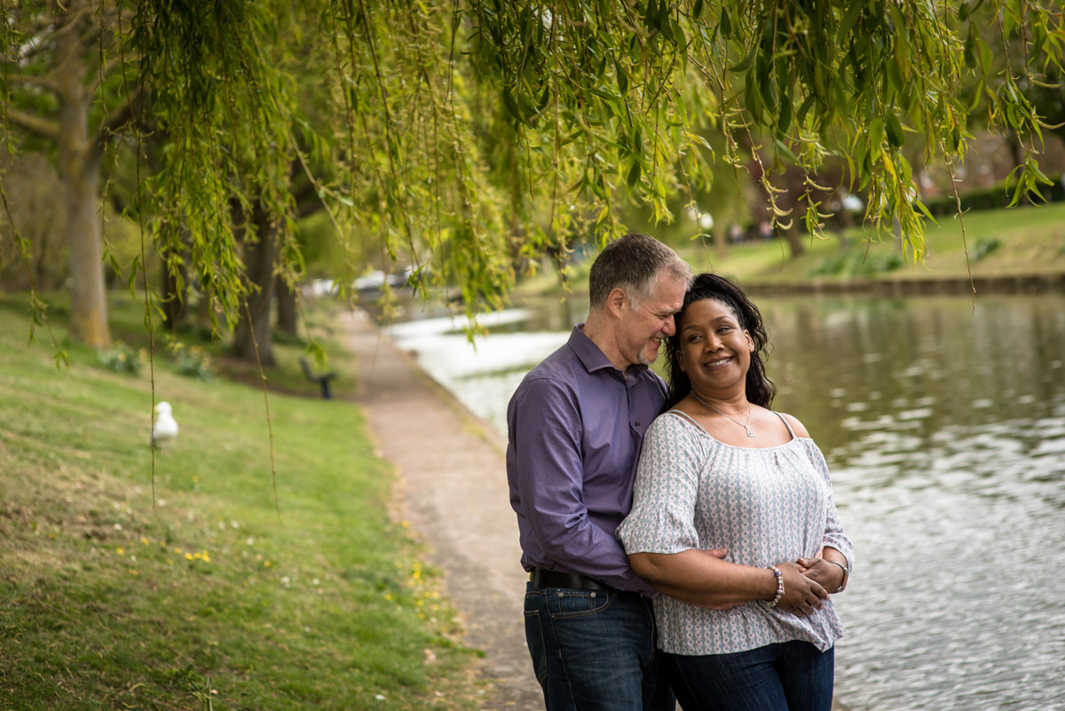 Juliet and Darren photographed by Hythe canal in Kent during their pre wedding photoshoot