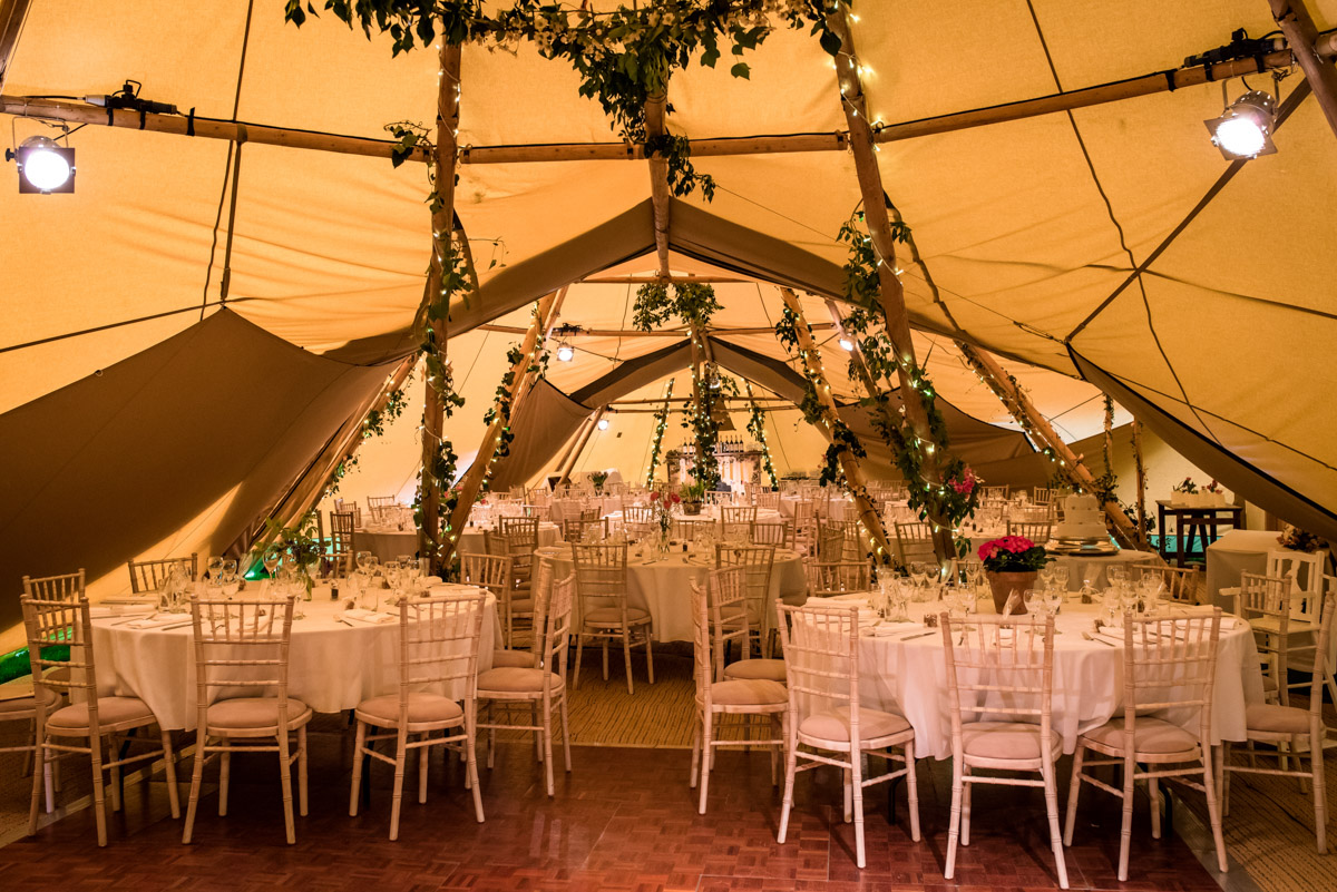 Photograph of tipi reception venue in Brenchley Kent