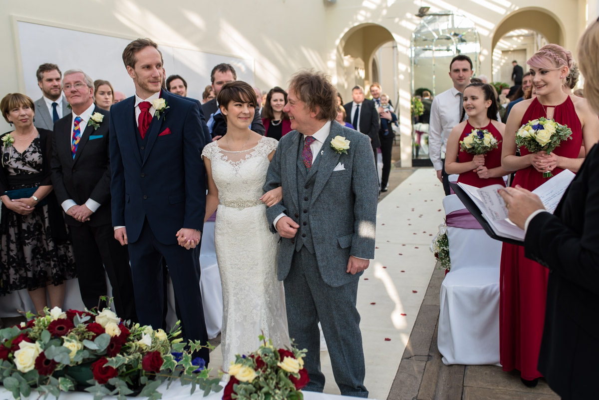 Photograph of ceremony during Joe and Bennets Buxted Park wedding