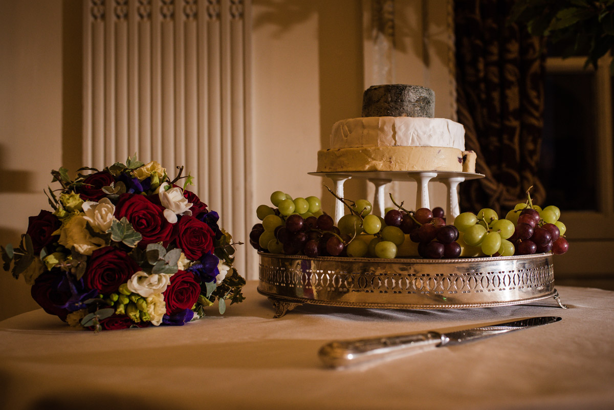 Photograph of cheese cake at Buxted park hotel wedding