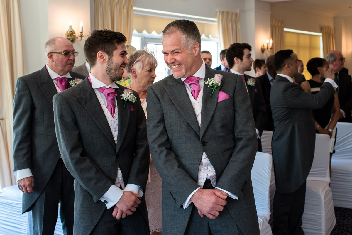 Photograph of Darren before his wedding at the Hythe Imperial in kent