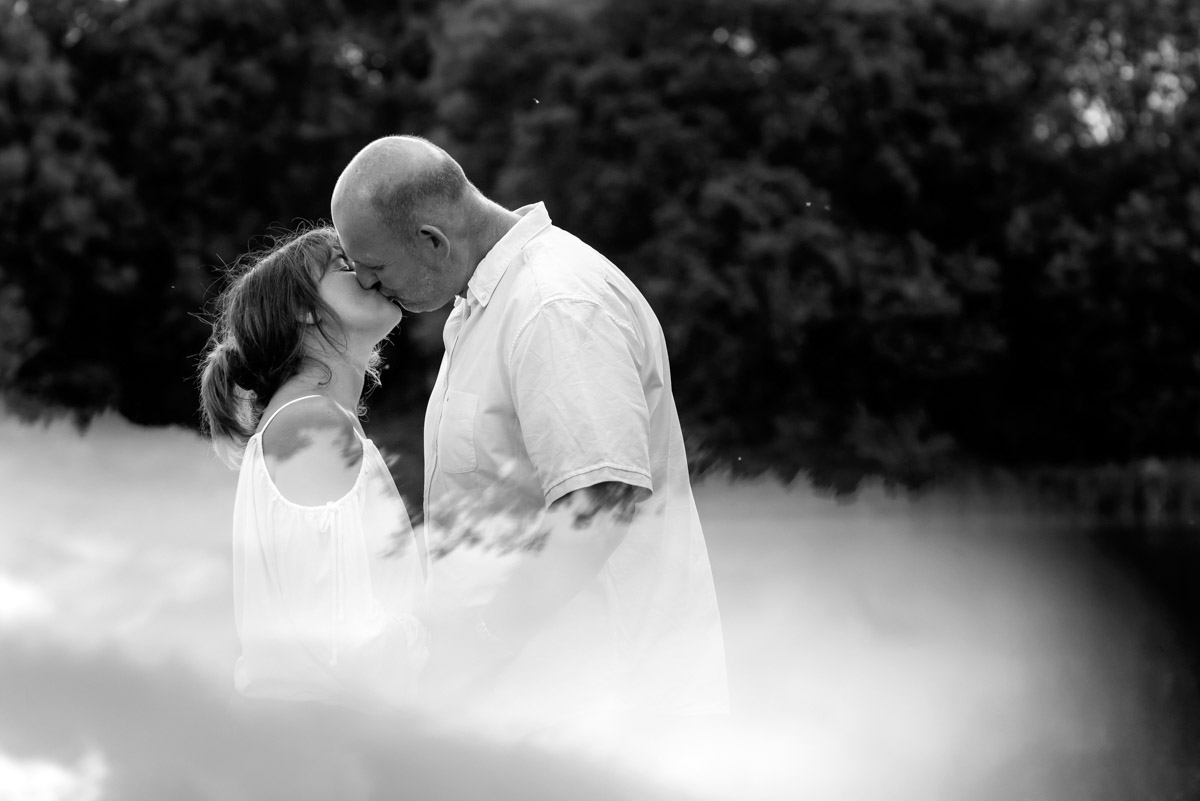 Martina dn debbie photographed kissing during their pre wedding photoshoot at Kents Moat park