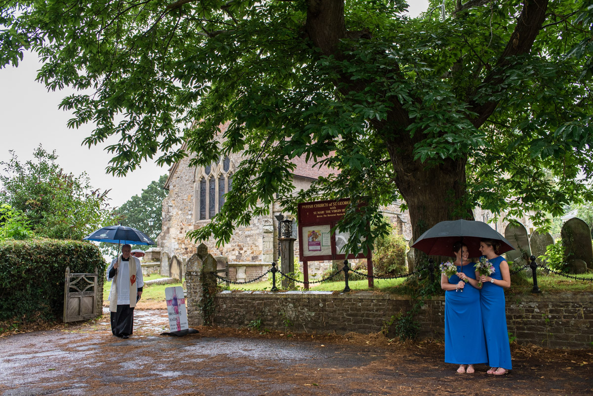 Vicar and bridesmaids, east sussex wedding photography