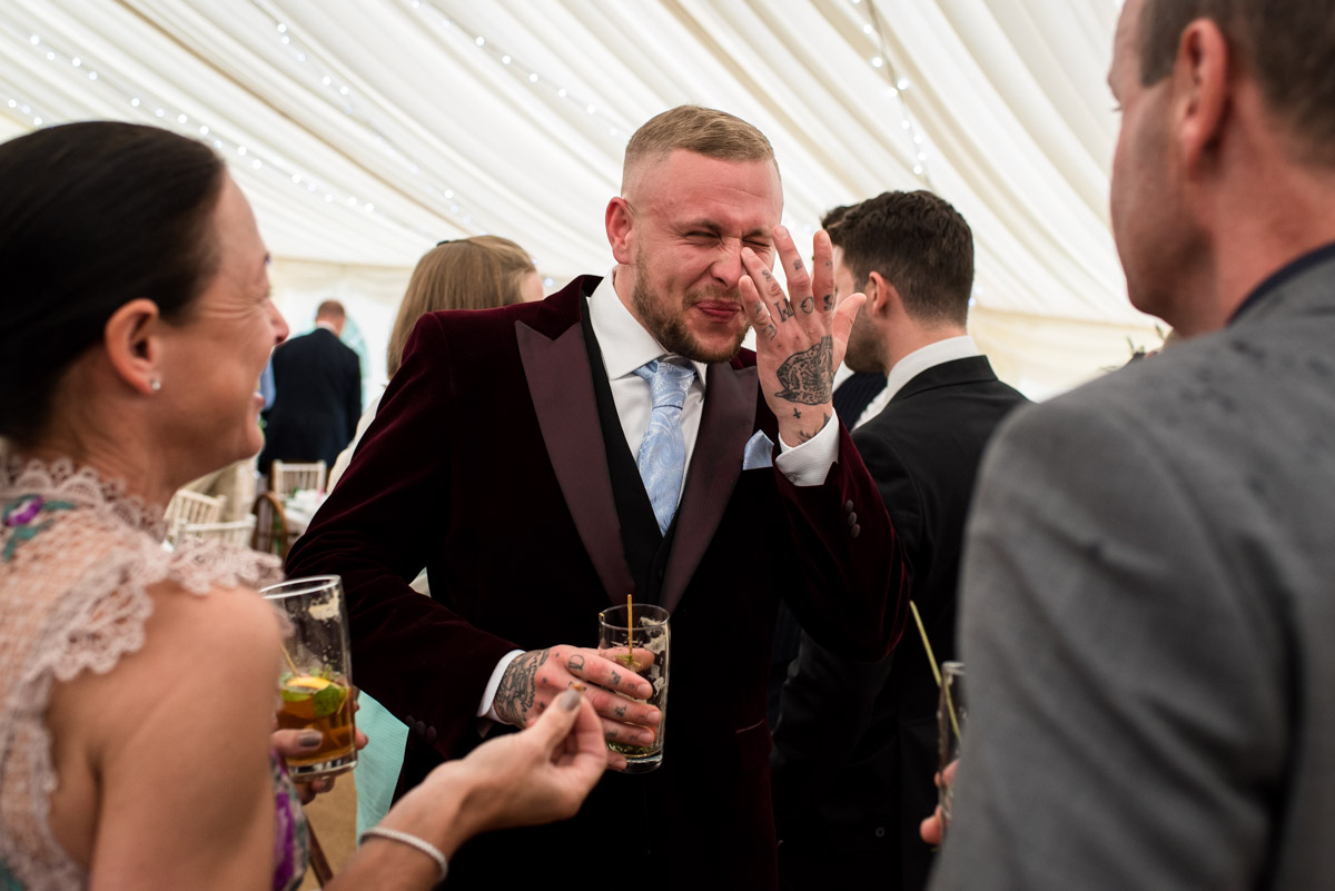 Photograph of wedding guest at Tom and Emily's east sussex wedding
