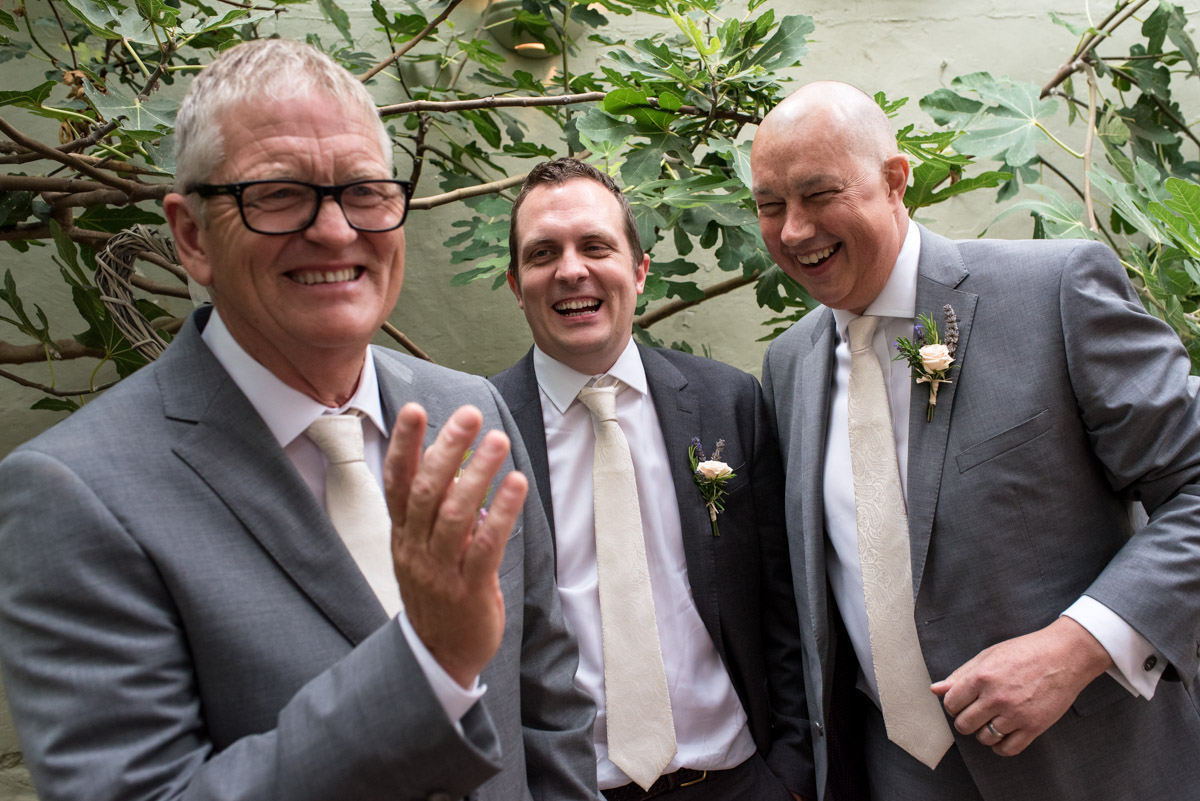 Photograph of John and Best man and Kates brother before ceremony