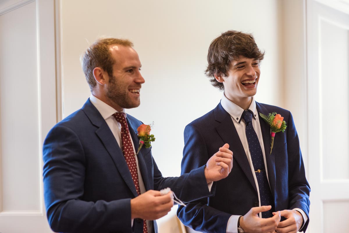 Photograph of Alexs brother and best man at his wedding at Danson House