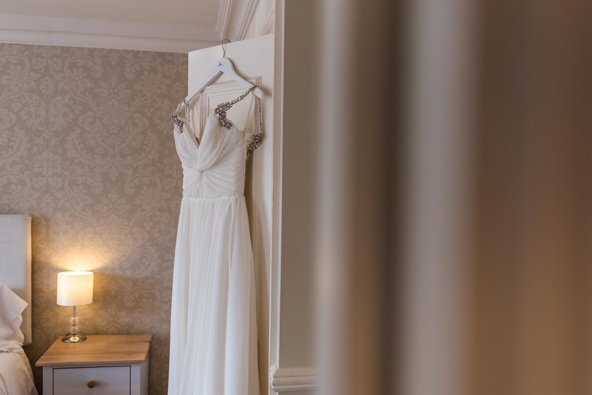 wedding dress photograph at Botany Bay hotel
