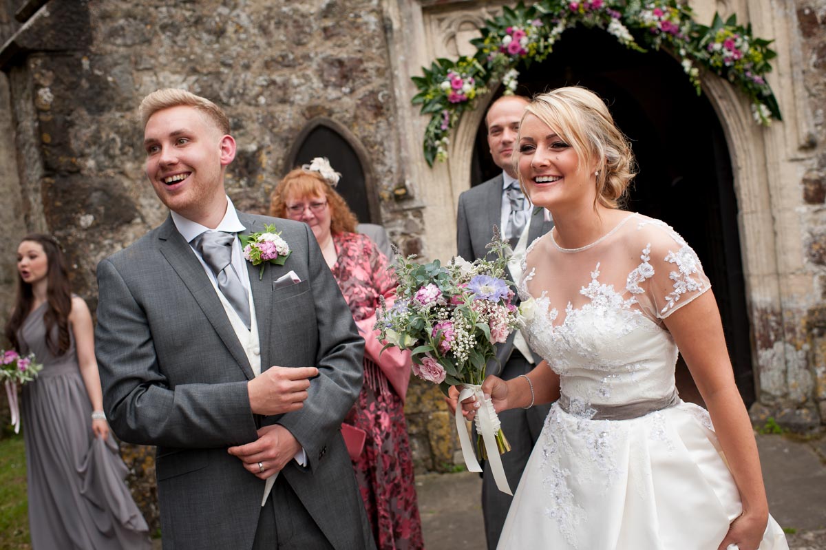 Photograph of Aimee & Billy on their wedding day in Woodchurch, Kent