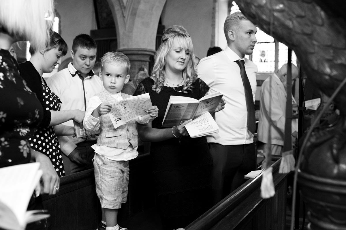 Photograph during Harry and Jakes christening in Kent church