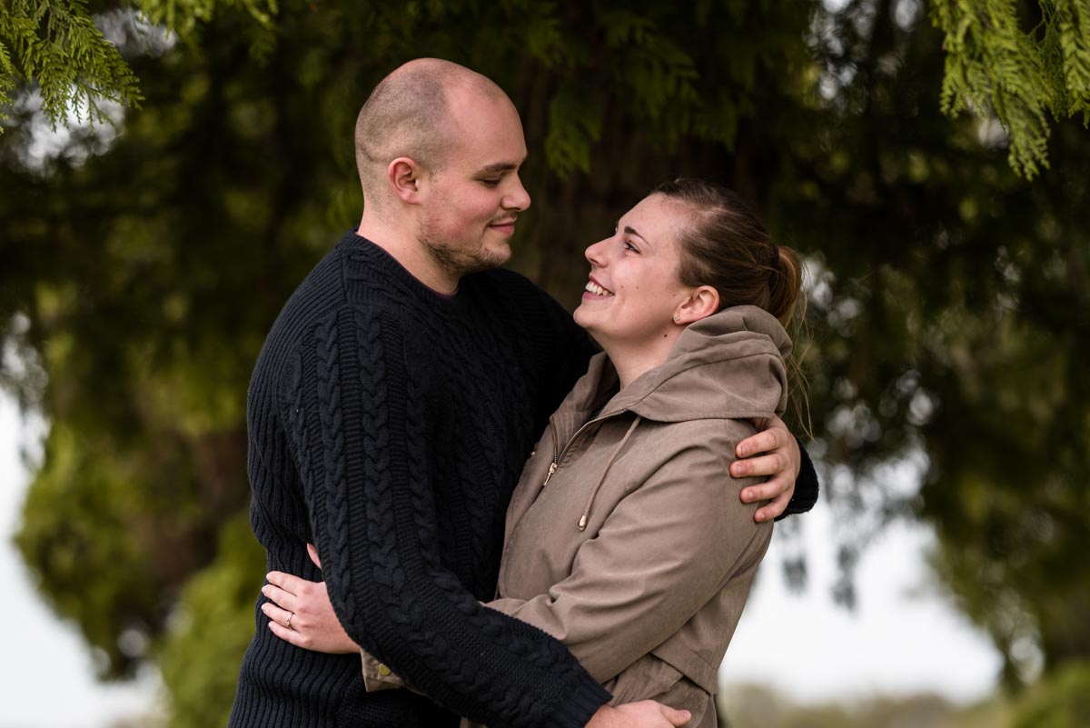 Rachela nd ryan are photographed together during pre wedding farm photoshoot