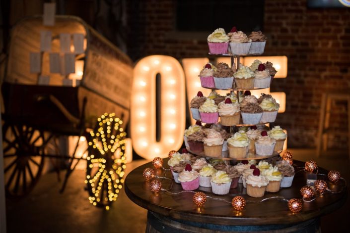 Photograph fo cup cakes at wedding at Shepherd Name Brewery in Kent