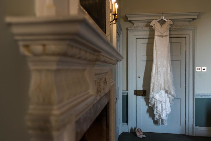 Lace wedding dress photographed at Buxted Park Hotel wedding