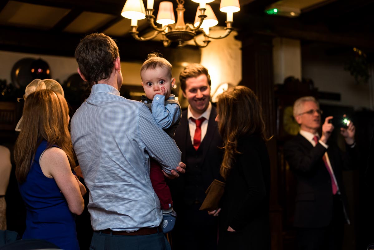 Photograph of baby inside Holdsworth House wedding venue