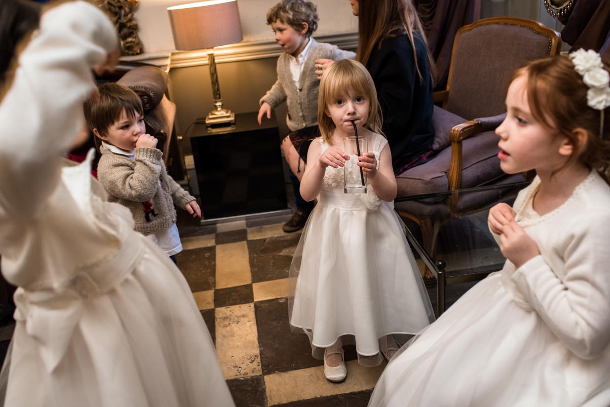 Photograph of children at Jo and Grahams Chilston Park hotel wedding