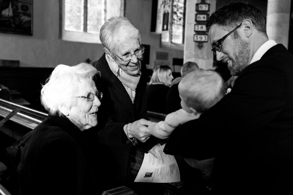 Granny and Great granny photographed with Emily during her christening