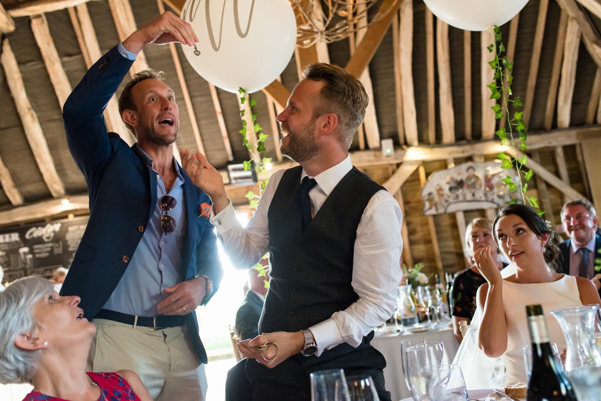 odos' barn wedding photography, reception fun and games