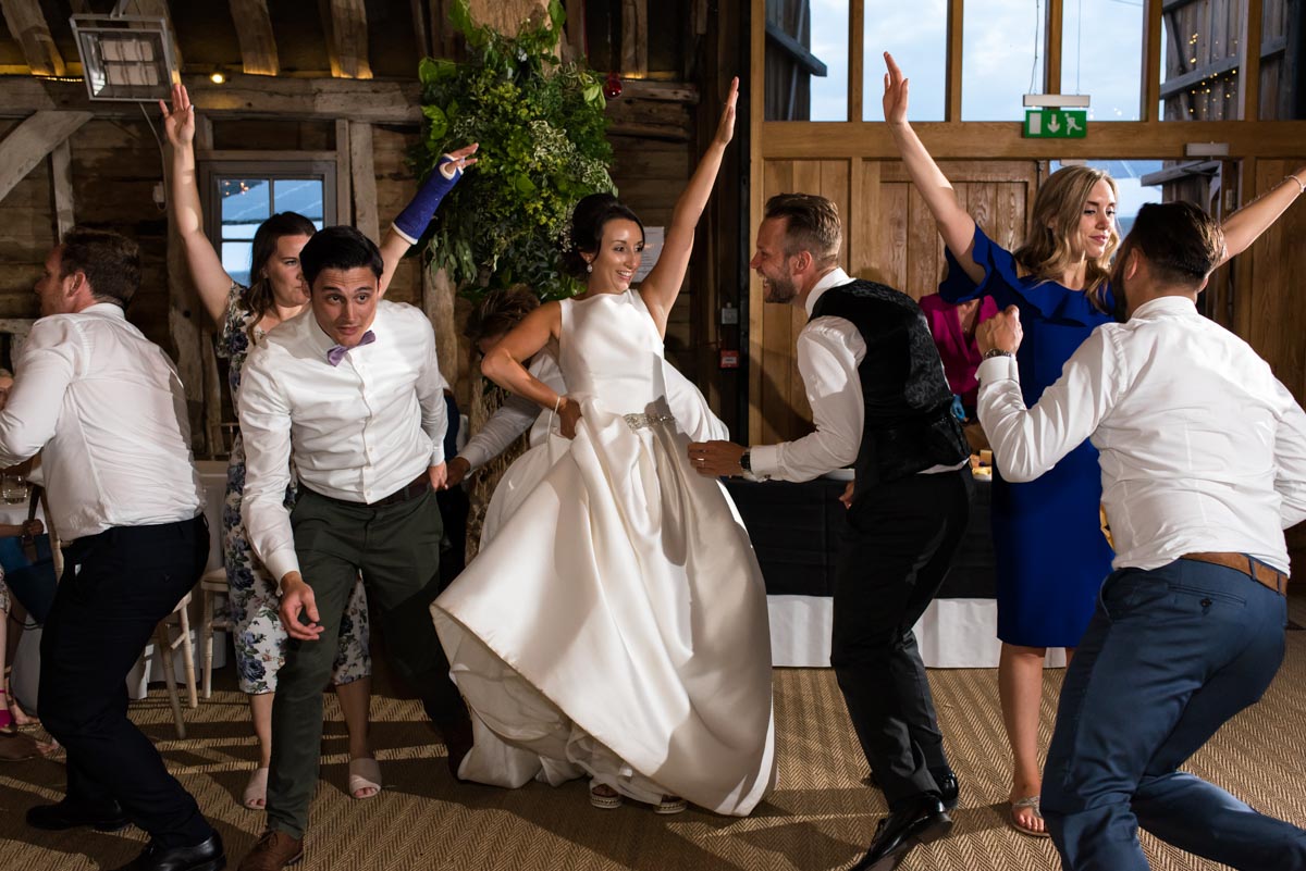 sarah and Craig during their Odo's Barn wedding reception dancing
