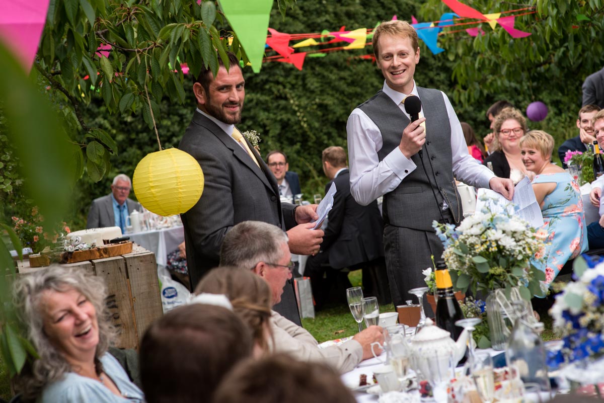 Best men make the speeches at Canterbury outdoor wedding